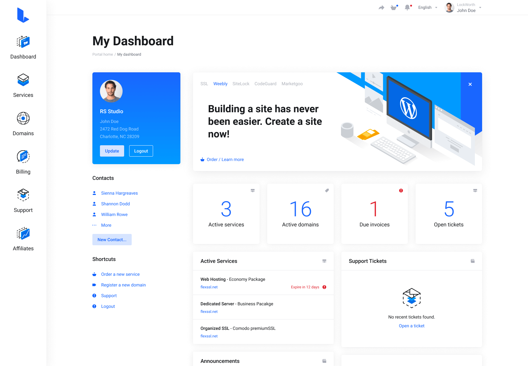 Lagom WHMCS Client Theme By RSStudio Nulled